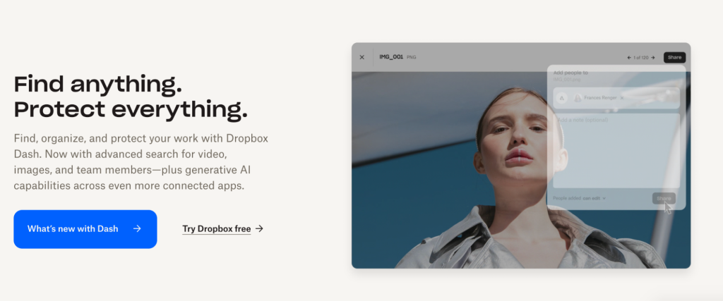 Dropbox official website. Dropbox official website.
