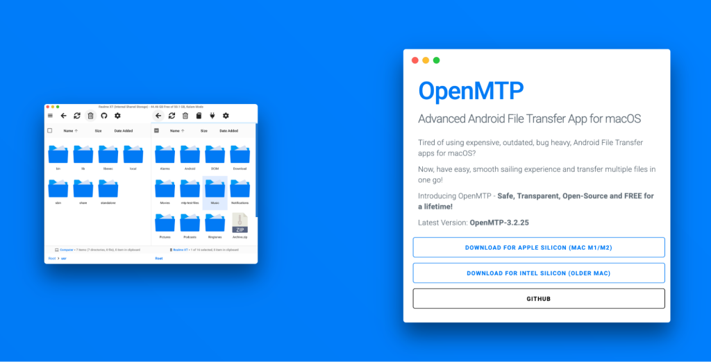 OpenMTP official website.