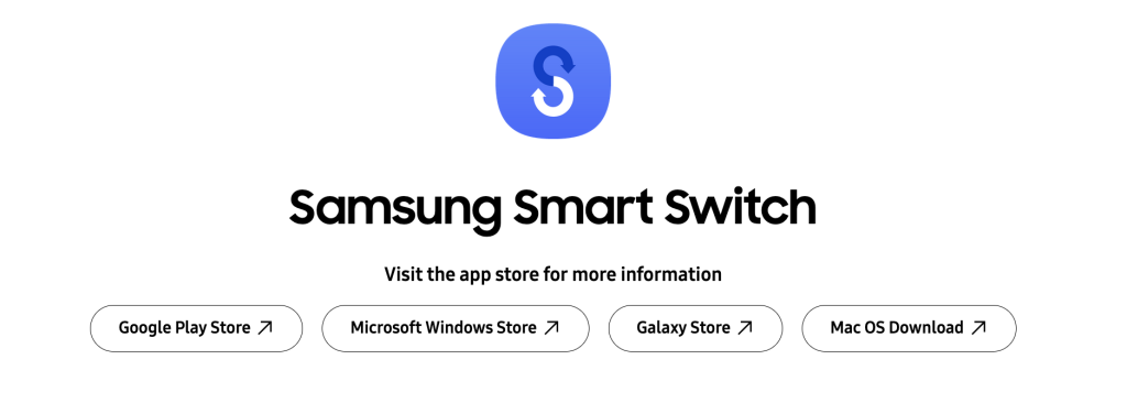 Official website of Samsung Smart Switch.