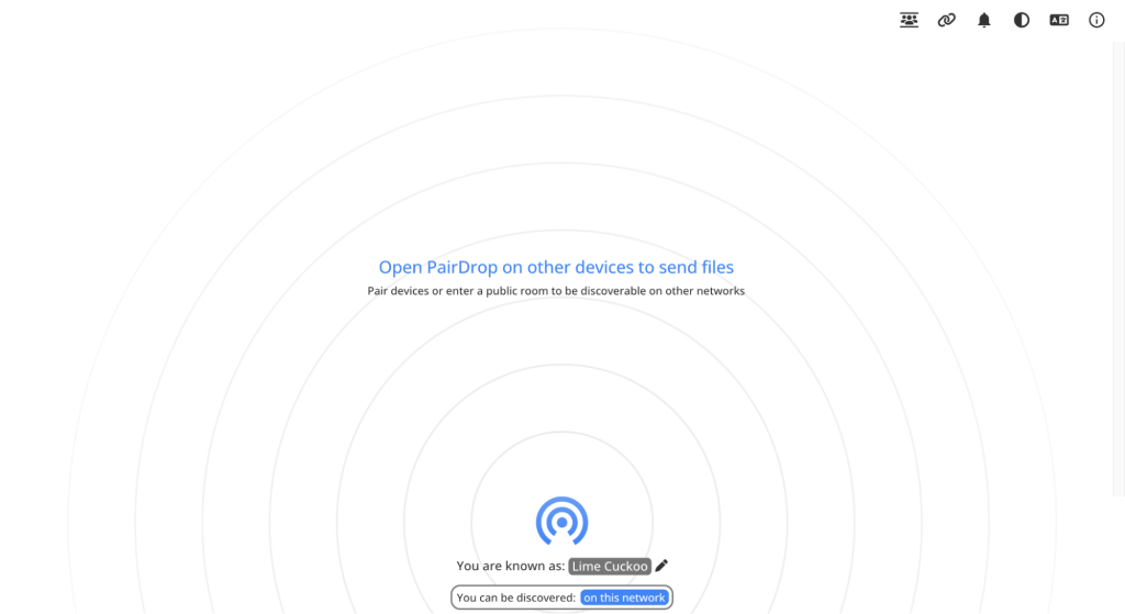 PairDrop main screen
