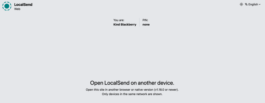 LocalSend Web interface