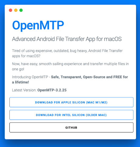 Connecting Fairphone via USB and transferring files in OpenMTP on macOS