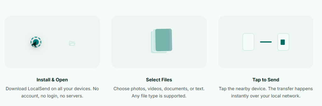 LocalSend is useful for quick, one-time transfers