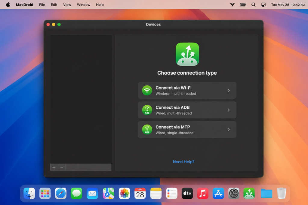 MacDroid is a solution for large file transfers between Mac and Android